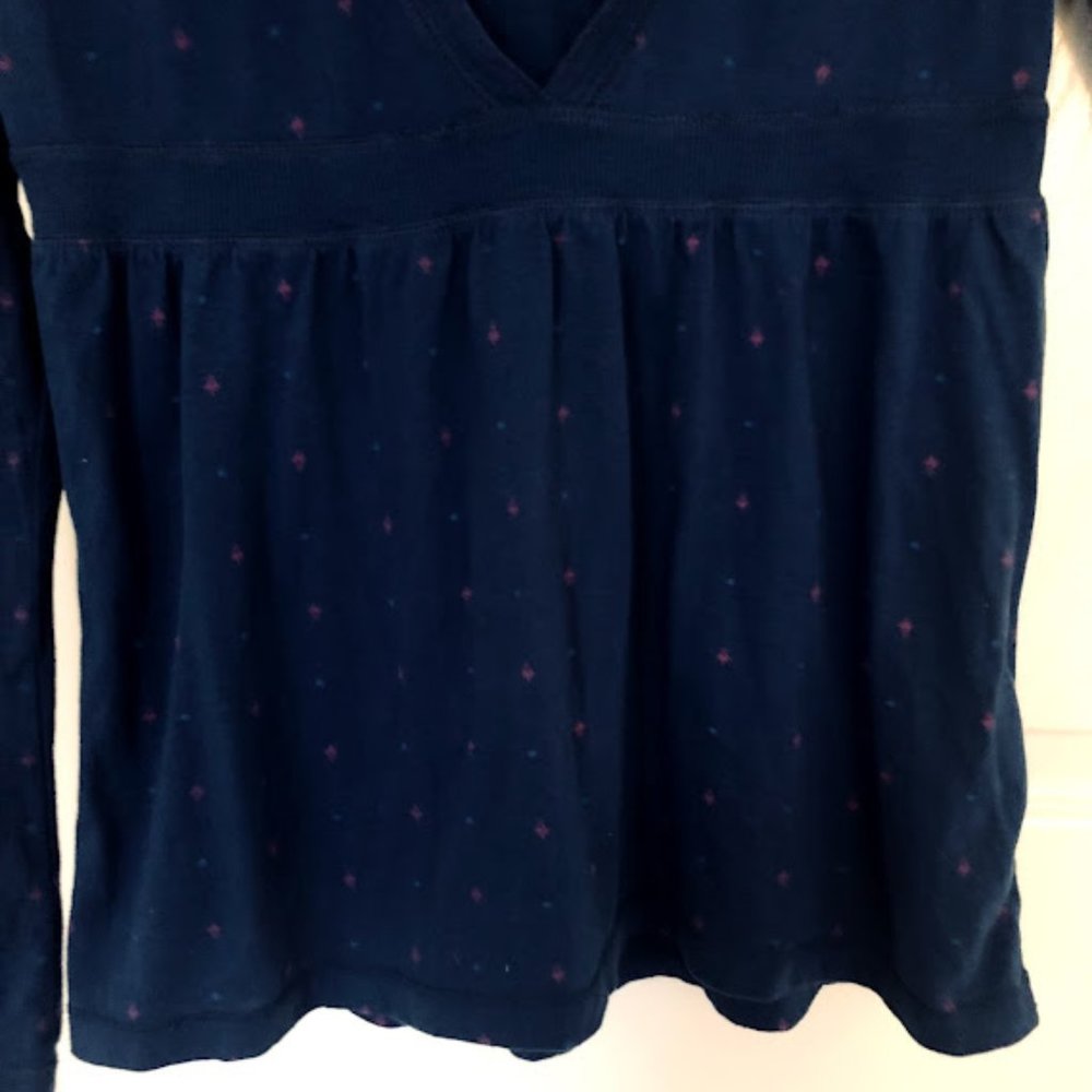 AMERICAN EAGLE blue blouse / top w hood, M - Picture 5 of 14